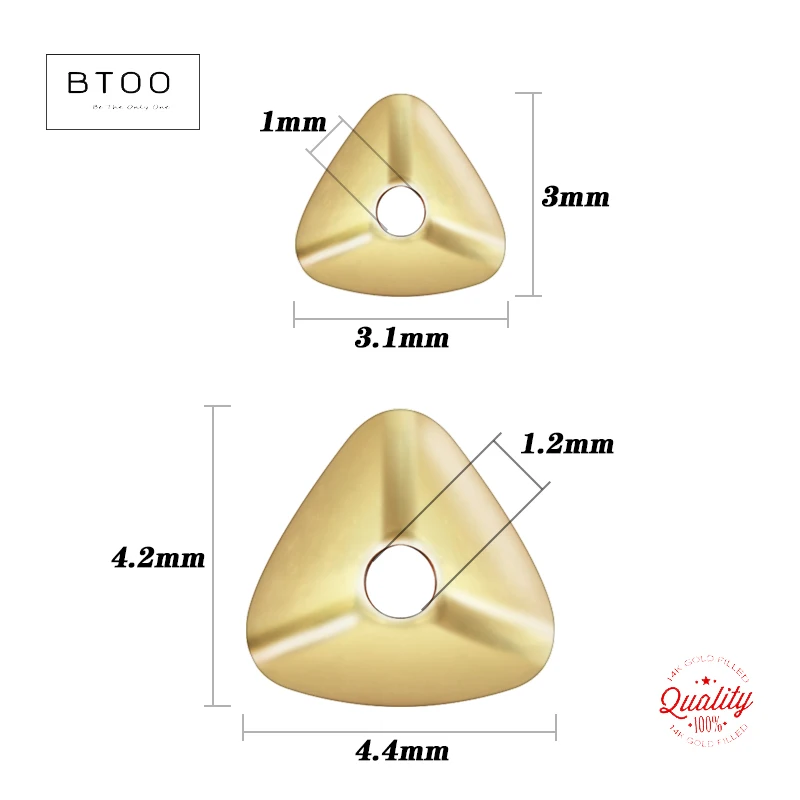 Triangle Spacer Beads 14K Gold Filled Geometric Spacer Beads for Jewelry Making DIY Accessories Gold Jewelry Findings Seed Beads