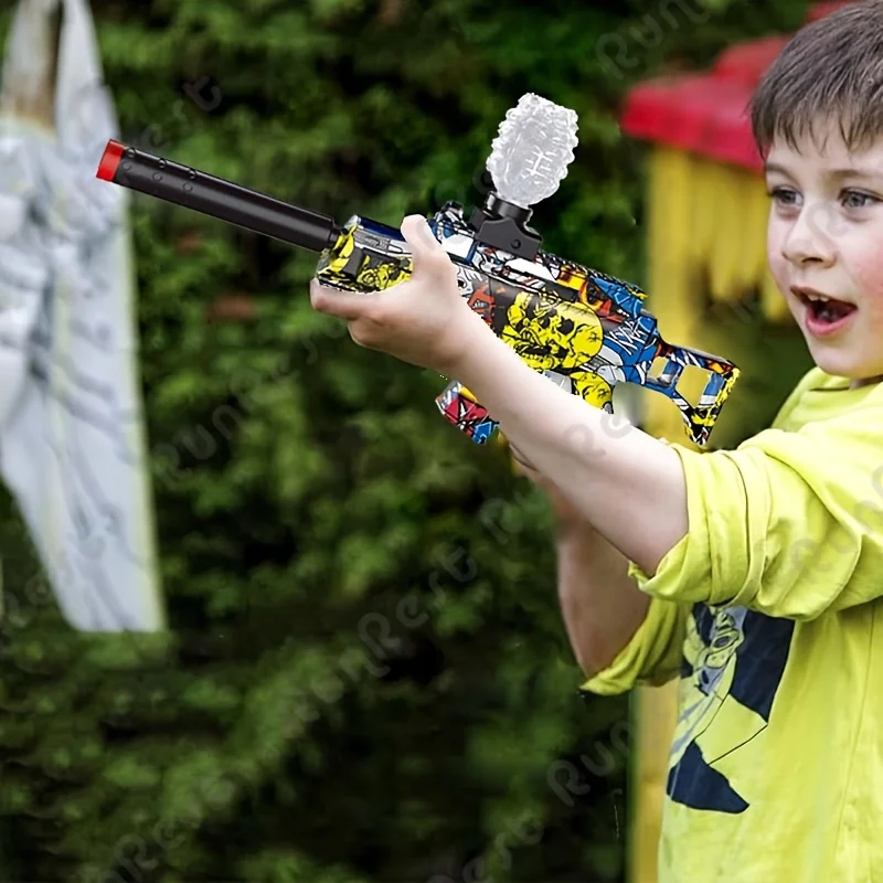 젤 볼 블래스터 -7.4V 전기 블래스터 건 고속 스플래터 볼 장난감 소총, 오래 지속되는 충전식 배터리 수명 - 야외