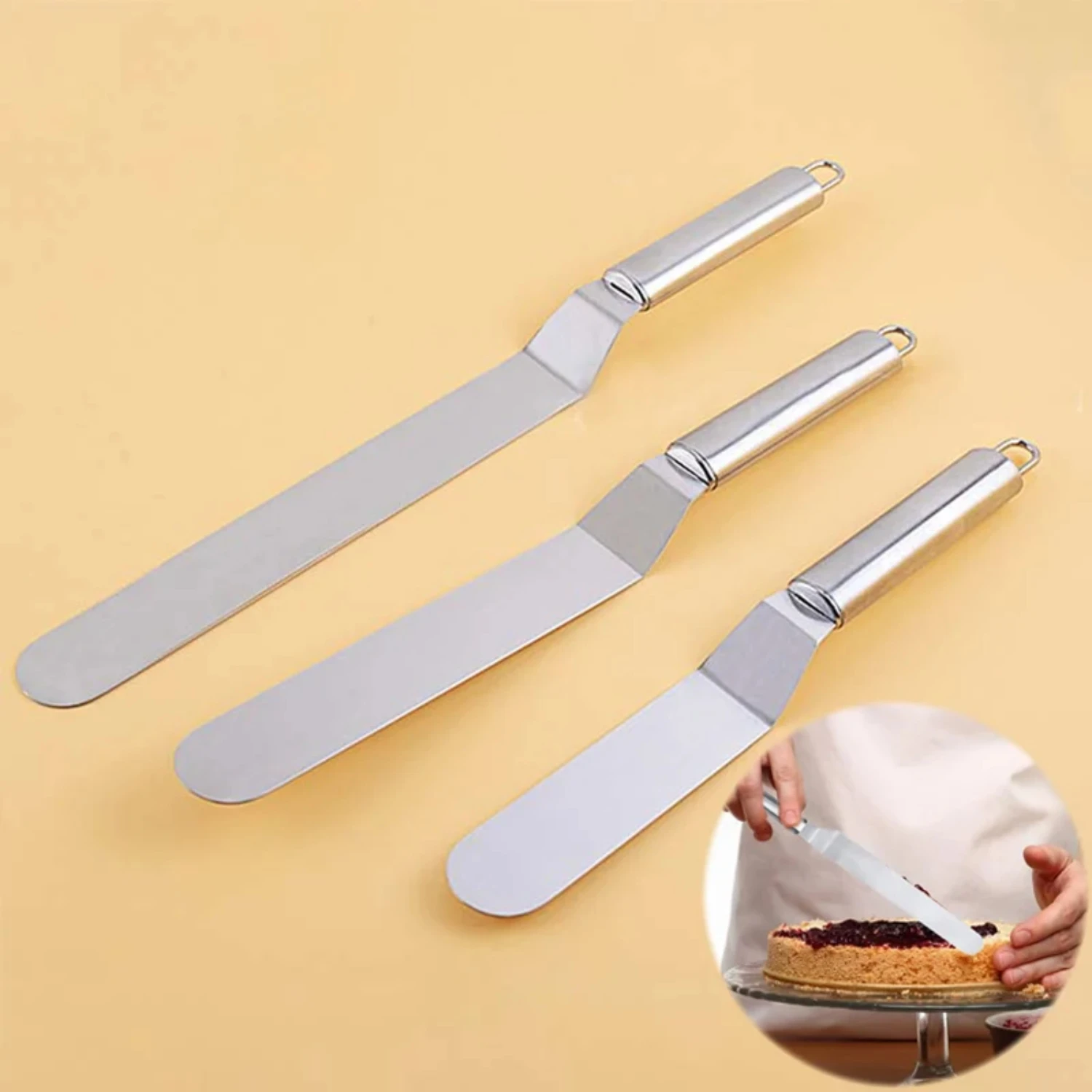 1pcs Stainless Steel  Baking & Pastry Tools Portable Cream Spatula Cake Butter  Pastry Cake Decoration Tools  Gadgets