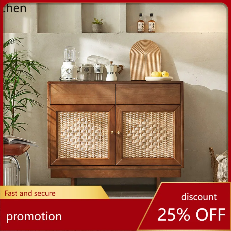 ZML Solid Wood Sideboard Cabinet Simple Modern Living Room Tea Cabinet Storage TV Cabinet