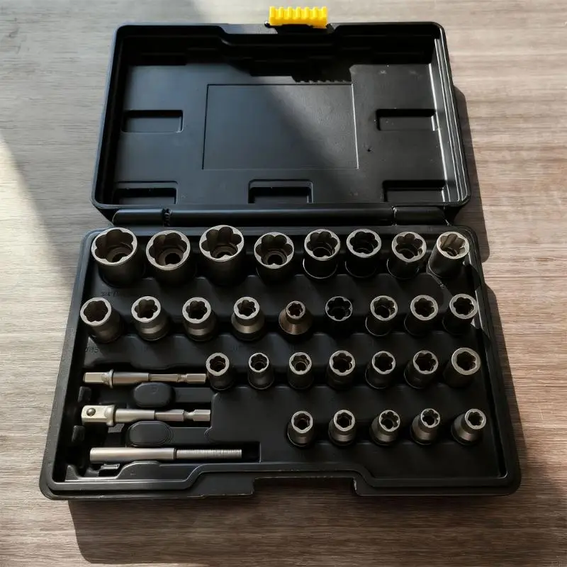 

32 Piece Industrial Nut Removers Set Double Drives Compatibility Heat Treated Steel Rusts Proof A2BB