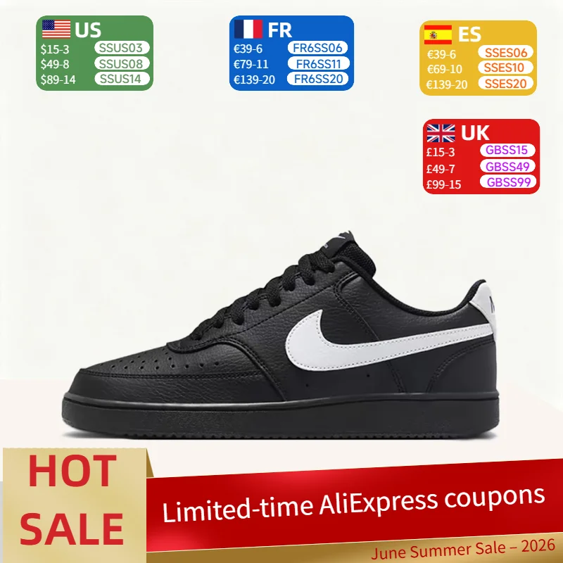 Nike Court Vision Low Unisex, zapatillas bajas simples, modernas, cómodas, de suela fina, resistentes al desgaste, ligeras, FZ0630-010