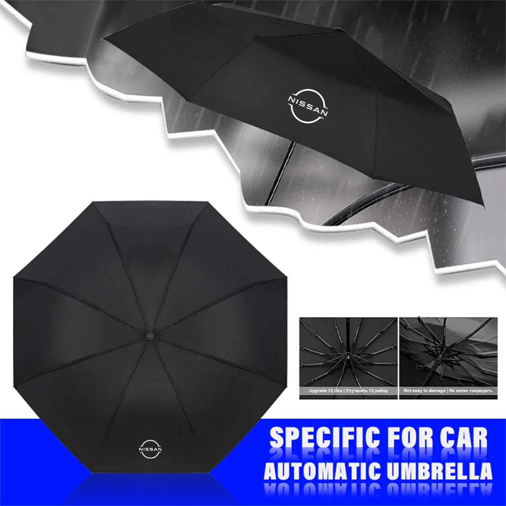 Car Automatic Folding Windproof Sunshade Umbrella For Nissan GTR Juke Sentra Patrol Navara X-trail Micra Series Auto Accessories