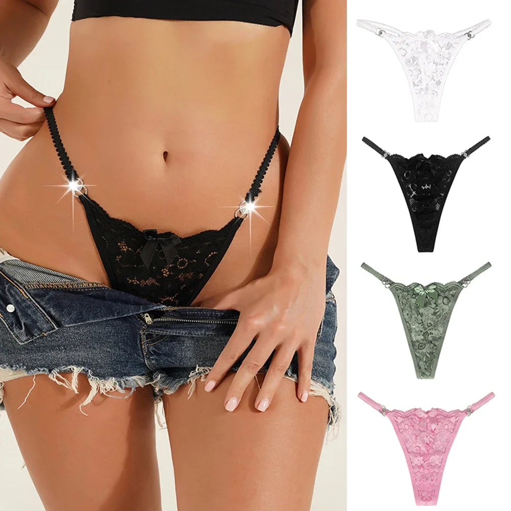 

Women's Panties Sexy Lace Solid Briefs Women Underwear Sexy Lingerie Knickers Elastic Thongs Diamond Girl G-String Thongs Women