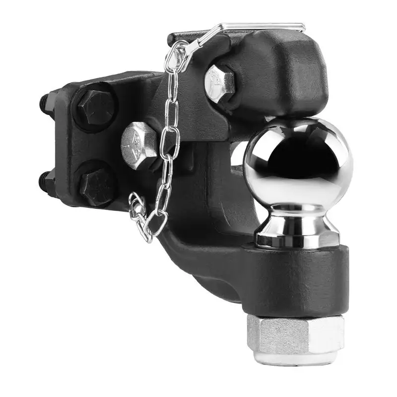 

Bolt hook, 13605 kg, trailer hitch receiver hook combination 2-5/16 inch ball head, fits 6.35-7.62 cm bezel rings with mounting kit, black powder coating