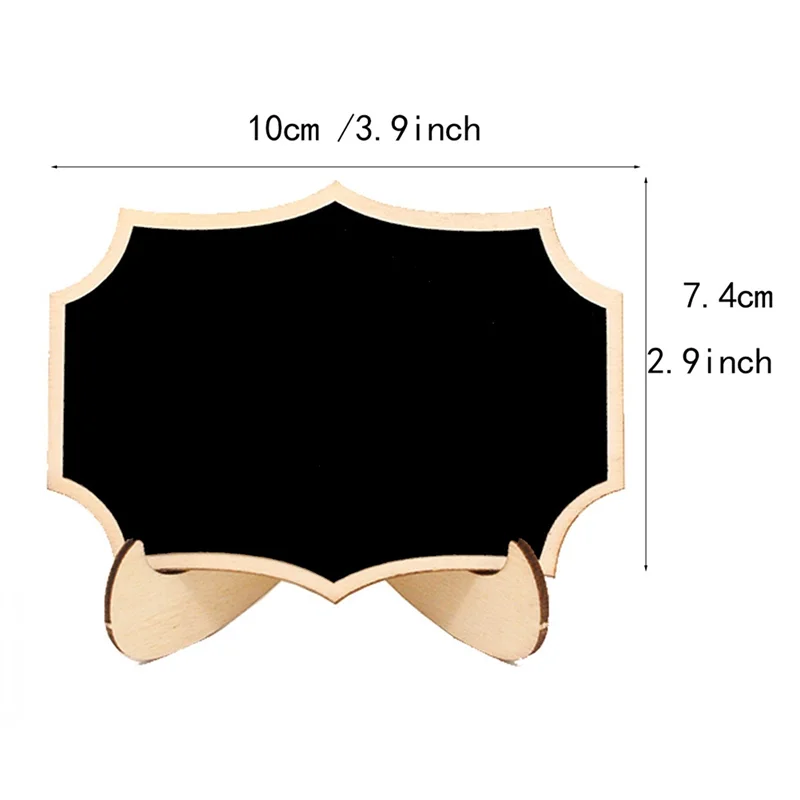 AD23-40PCS 지지대 이젤이 있는 나무 칠판 결혼식 라벨 파티 이벤트 장식을 위한 4가지 다른 스타일