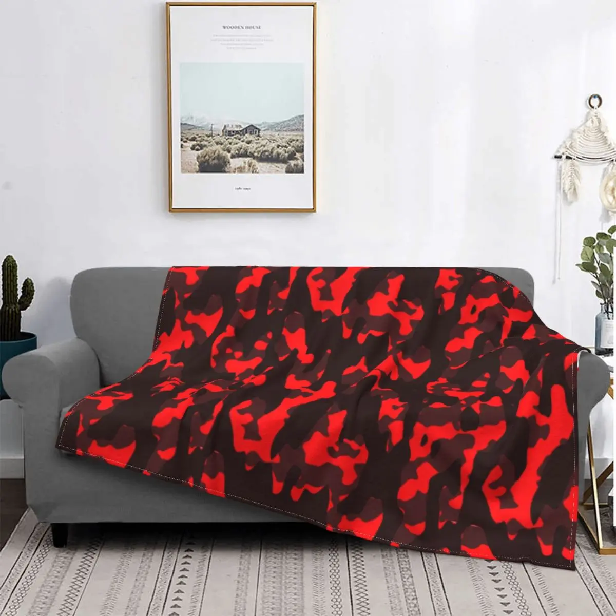 

Camouflage Red Camo Blanket 3D Printed Soft Flannel Fleece Warm Military Army Throw Blankets for Home Bed Couch Bedspreads