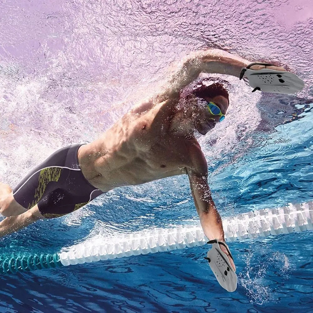 1 Paar Freestyle Schwimmpaddel mit Silikonriemen für Kinder/Erwachsene, verstellbare Schwimmflossen – Detail 7