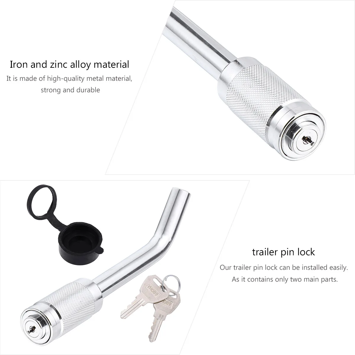 

Hitch Receiver 2 Pack Anti-Theft Hitch Pin Lock Waterproof Durable Easy Install For Car Trailer Towing Hook Bumper Lock Trailer