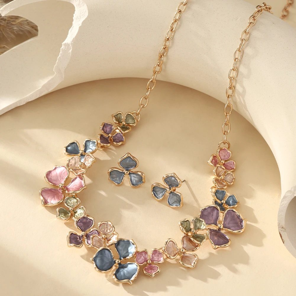 Cring Coco Enamel Flower Necklace for Women, Elegant Gift
