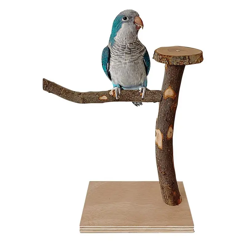 Wood Perch Stick Wooden Parrot Cage Stand Stick Rough Surfaces Design Parrot Climbing Toy For Lovebirds Parakeets Medium Parrots