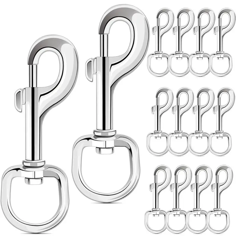 Zinc Alloy Swivel Eye Bolt Snap Hooks 14Pcs 3.19 Inch Heavy Duty Single Ended Flag Clips Trigger Bolt Hooks-A68E