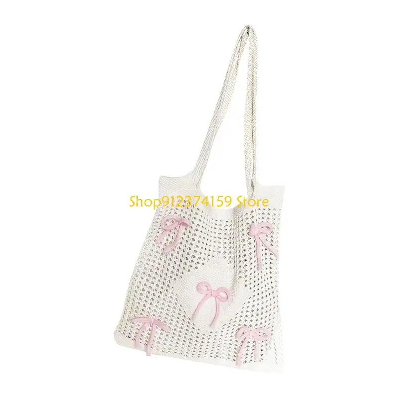 

G5AE Crochet Beach Toted Bag Summer Beach Bag for Womens Aesthetic Mesh Shoulder Bag
