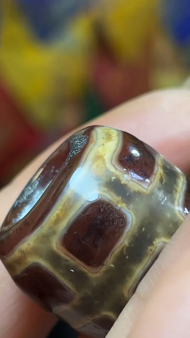 Tibetan Nepalese Himalayan Bead Ancient agate Old Dzi Talisman eye Bead Amulet