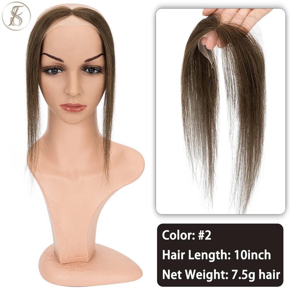 TESS Damen-Topper, Echthaar, 25,4 cm, natürlicher Haaransatz, Haarpflaster, Haarausfall, Handhaken, Spitze, einzelnes Knotenhaar, unsichtbares Haarteil – Detail 9