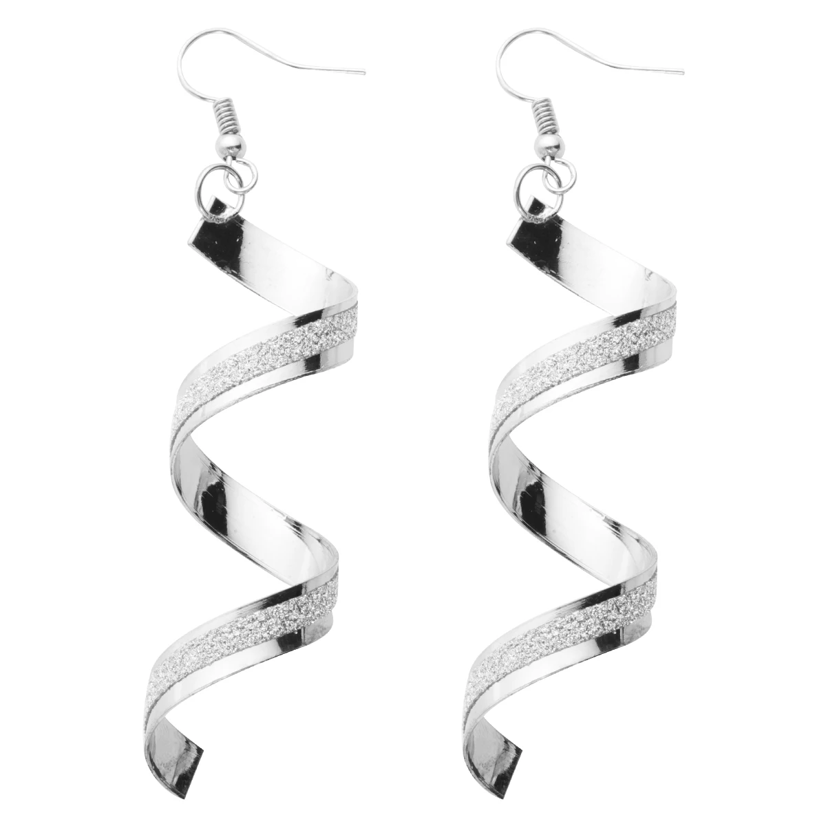 

Frosted Earrings Silver Geometric Jewelry Fashion Earbob European and American Spiral Dangling Dangle