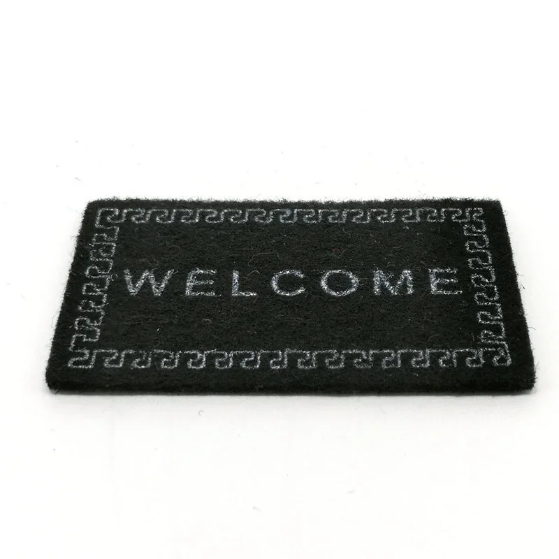 2PCS Doll  House Miniature Carpet WELCOME Mat Black Dollhouse Accessories  Home & Living 1/12 Scale Doormats