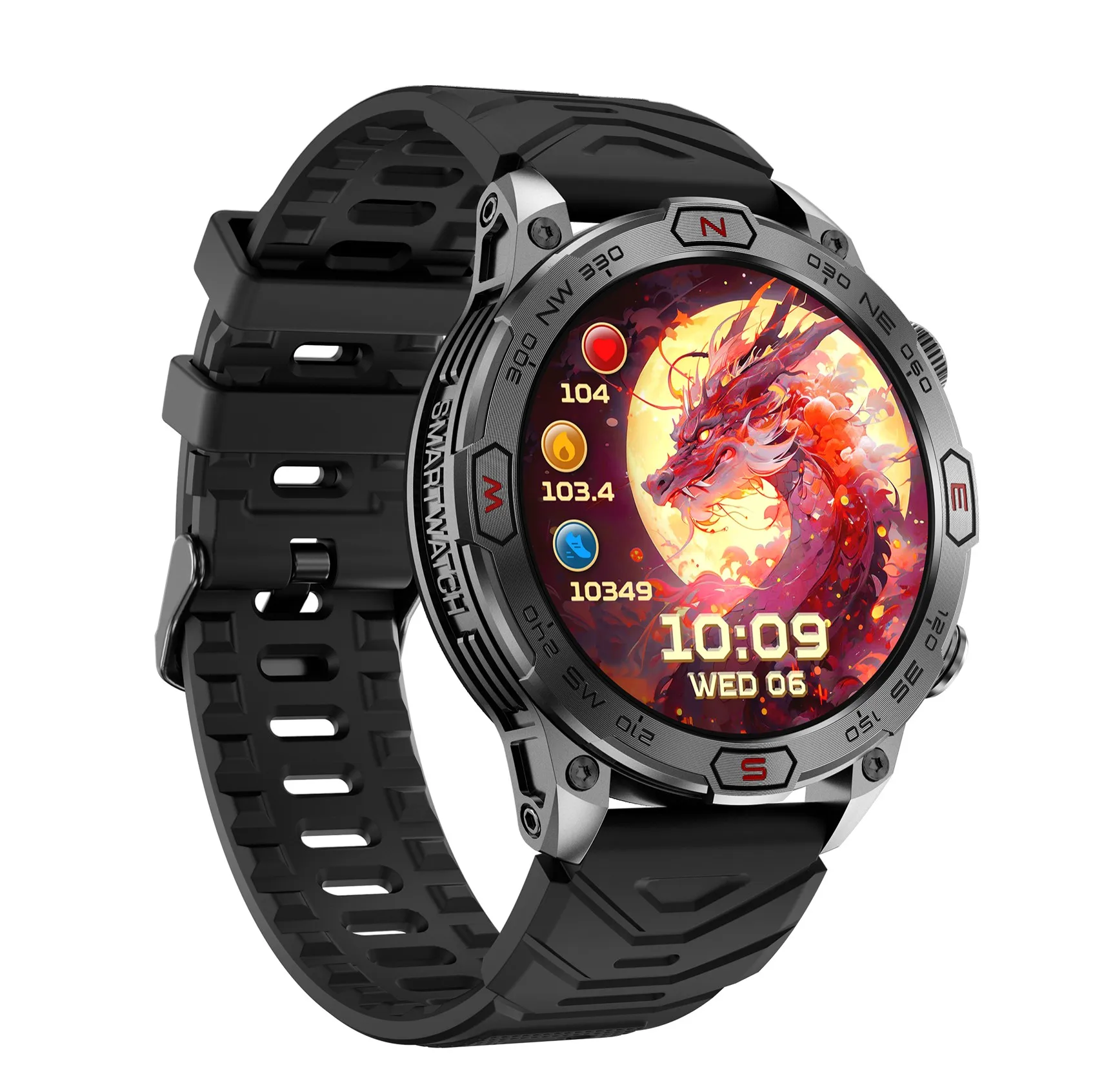 KC86 Smart Watch 1.43inch Amoled Large Screen BT Call Flashlight Compass 450mAh Outdoor Sport Fitness Tracker Smartwatch