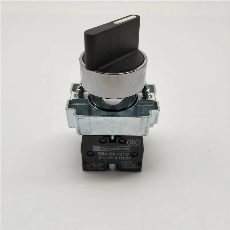 Silver Dot 22mm Aperture Xb2-bd 1250.00G Gear Two-Position Selection Rotary Change Button Switch ZB2-BE101C 102C