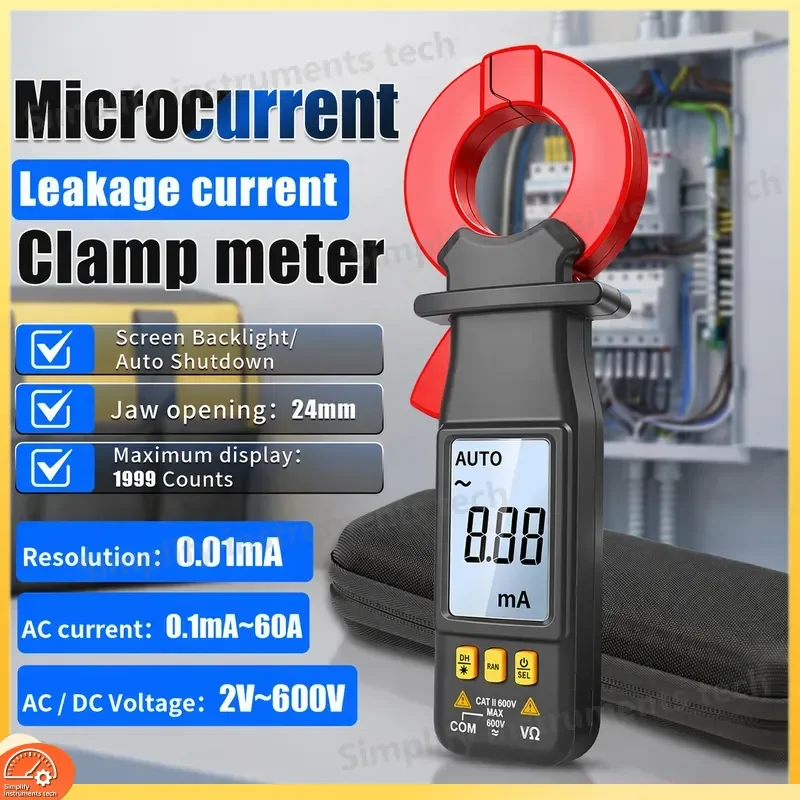 Professional Micro Current Clamp Meter for Circuit Inspection Leakage Current Tester SK-2060S Digital AC DC Clamp Multimeter