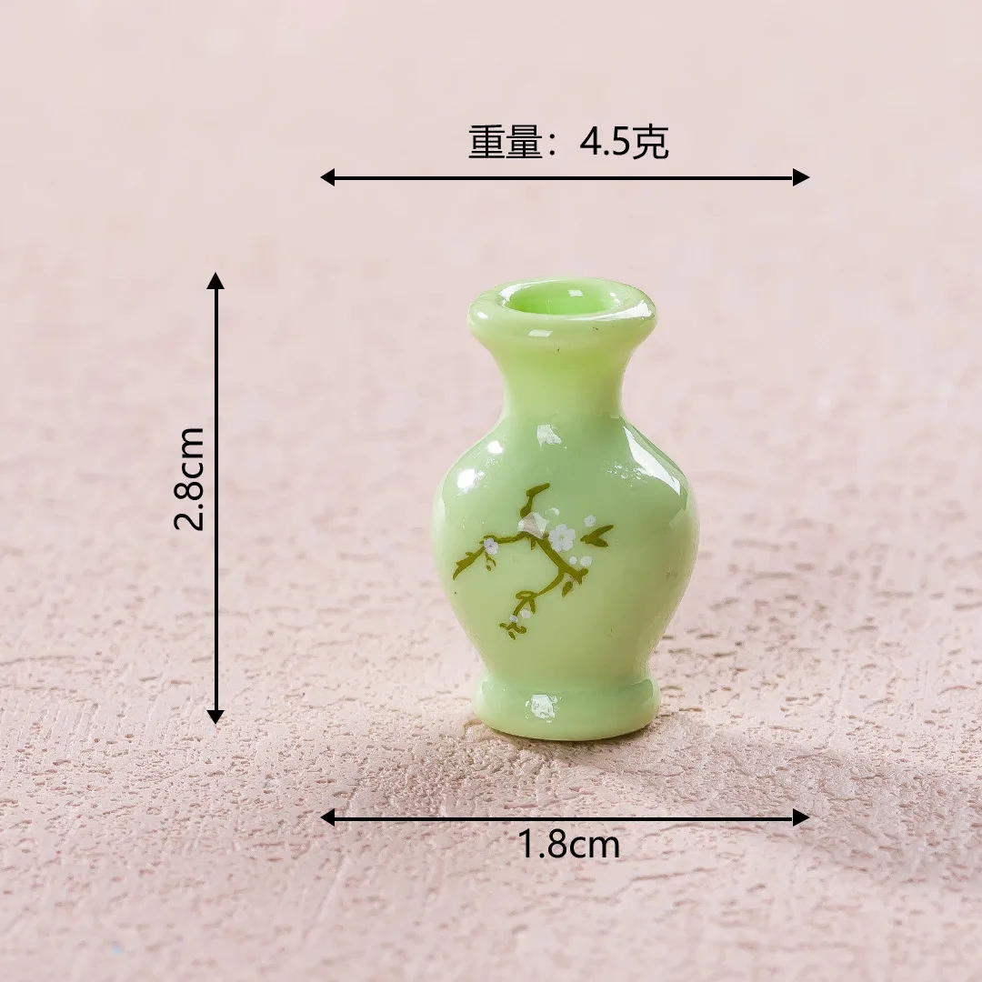 9 Stück Simulations-Porzellan-Harz-Mini-Vasen Vintage Mikrolandschafts-Ornament DIY Blumenvase Heimdekoration Abschluss- und Feiertagsgeschenk – Detail 5