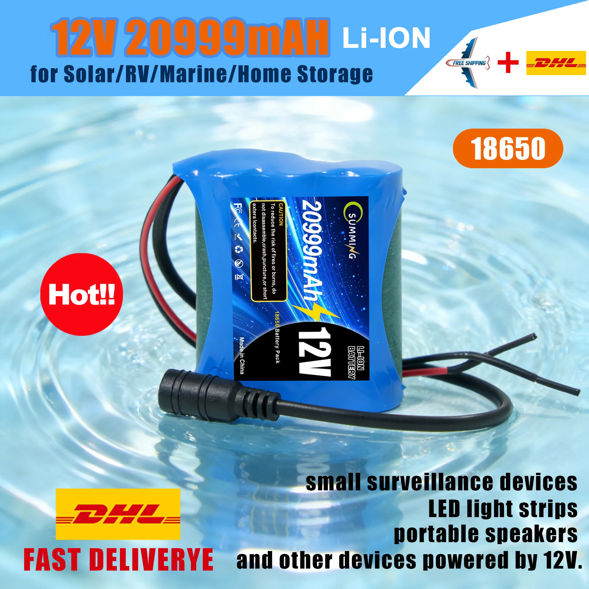

Аккумуляторный блок Li-ion 3S1P 12.6V 20999mAh (12V 20.9Ah) с зарядным устройством постоянного тока Защита от перезаряда/переразряда