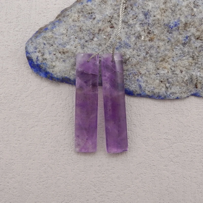 

Natural Stone Amethyst Earring Beads,Fashion Jewelry DIY Earrings Accessories For Women 40x9x4mm 7g