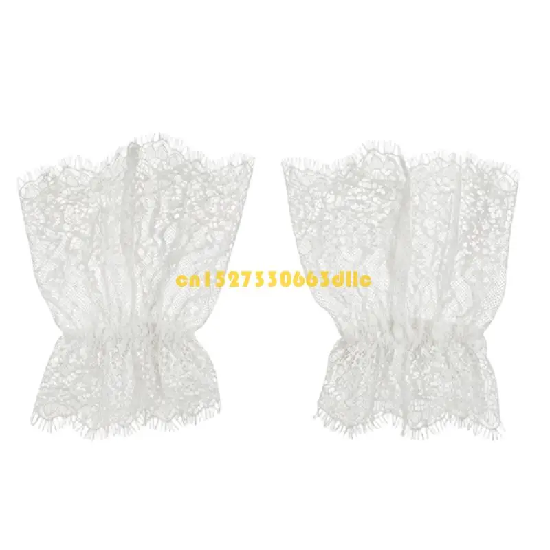 1 Pair Decorated Hand Covers Spring Breathable Lace Wrist Cuffs For Indoor Event 124A