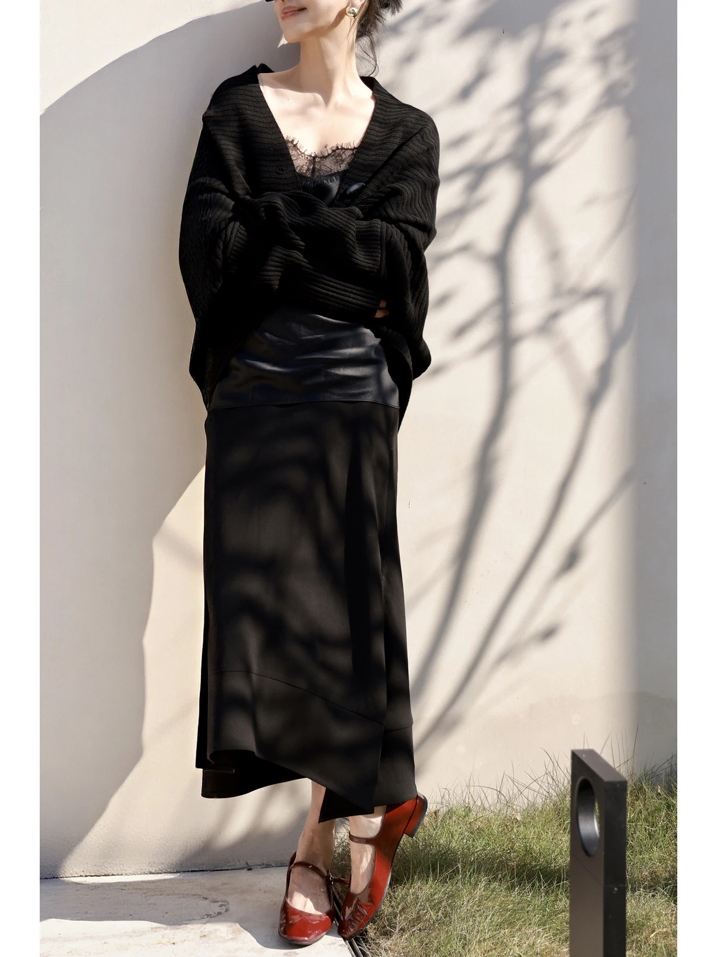 

Весенний комфортный кардиган FANNIU из шерстяного трикотажа, мягкий, свободного кроя, с рукавами «летучая мышь», однотонный, весенняя одежда