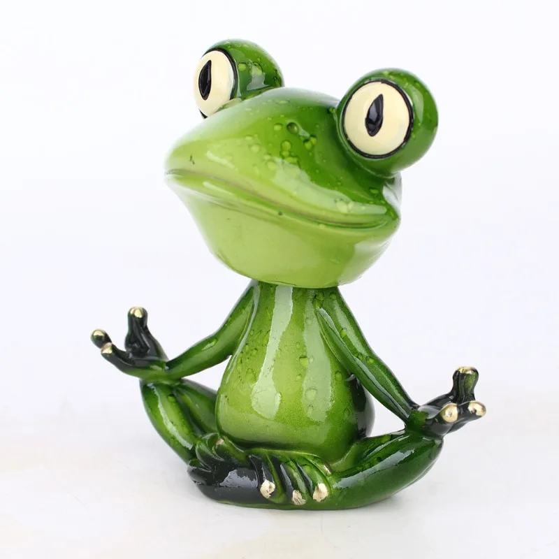 Niedliche ländliche Karikatur Frosch Harz Figur Ornamente Kunst handwerk Skulptur Wohnzimmer Wohn accessoires Büroraum Dekoration