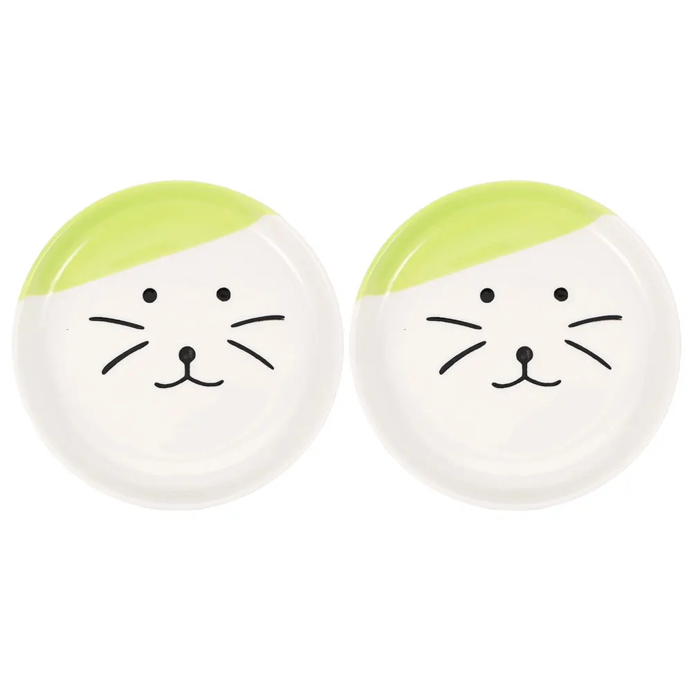 2 قطعة لوحة القط السيراميك لتغذية الحيوانات الأليفة الضحلة حواف مستديرة آمنة الاستخدام اليومي قابل للغسل أثار طبق للقطط وعاء طعام طبق الكلب المنزلية #4