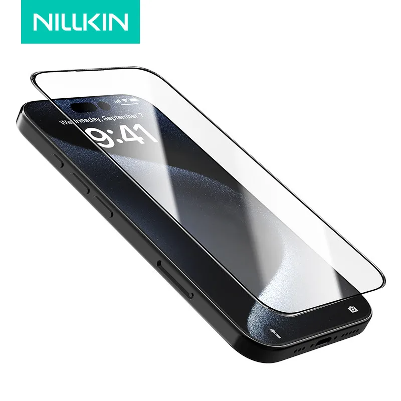 

Для iPhone 16 Pro, 16 Pro Max закаленное стекло NILLKIN полное покрытие Противоударная защита экрана с инструментами для установки