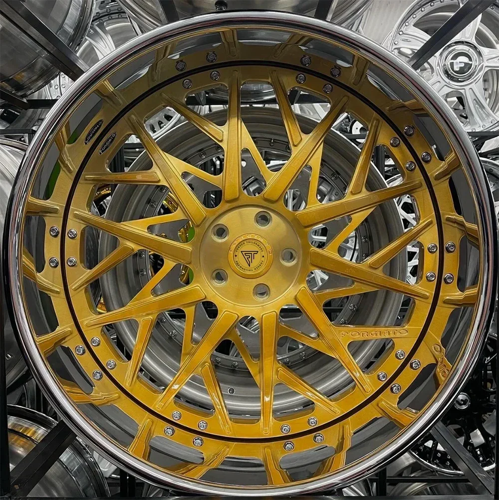 18 20 นิ้ว chrome barrel gold face จานลึกขอบอลูมิเนียมเว้าลึกปลอมแปลงล้อ 5x114.3