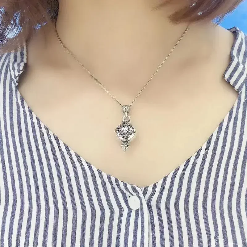 Gawu Box Pendant Can Be Opened Vajra Pestle Six-Character Sutra Zircon Buddha Necklace Male and Female Amulet Jewelry