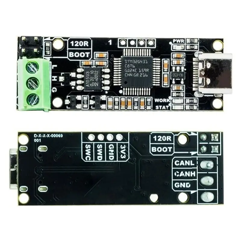 SQPP-Canable V2.0 Usb To Can Analyzer With Stm32g431c8t6 Processor Supports Can 2.0A/B And Can 1M/2M/5M Baud 5.7Kv Isolation