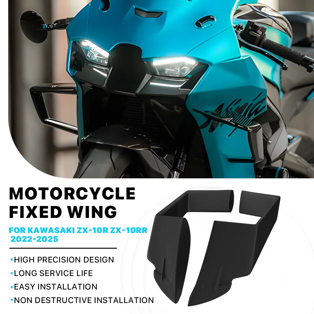 Motorcycle Winglet Spoiler For Kawasaki ZX-10R ZX10R ZX 10RR 2022-2025 Retrofit Aerodynamic Cowling Side Fairing Fixed Wing