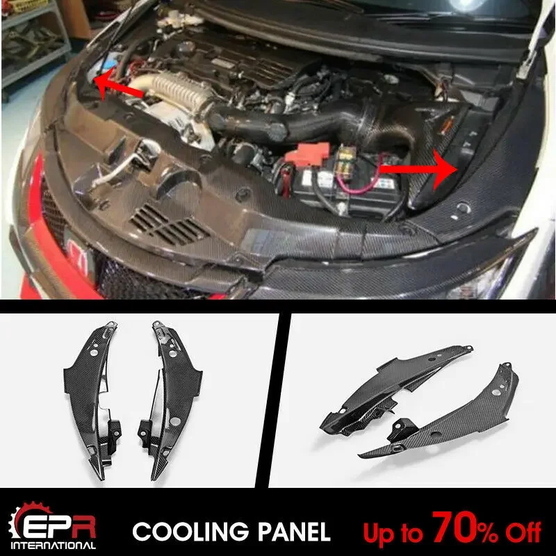 OEM Carbon Glossy Finished Engine bay side panel cover Car Accessories For 15-17 Honda Civic FK2 TyR