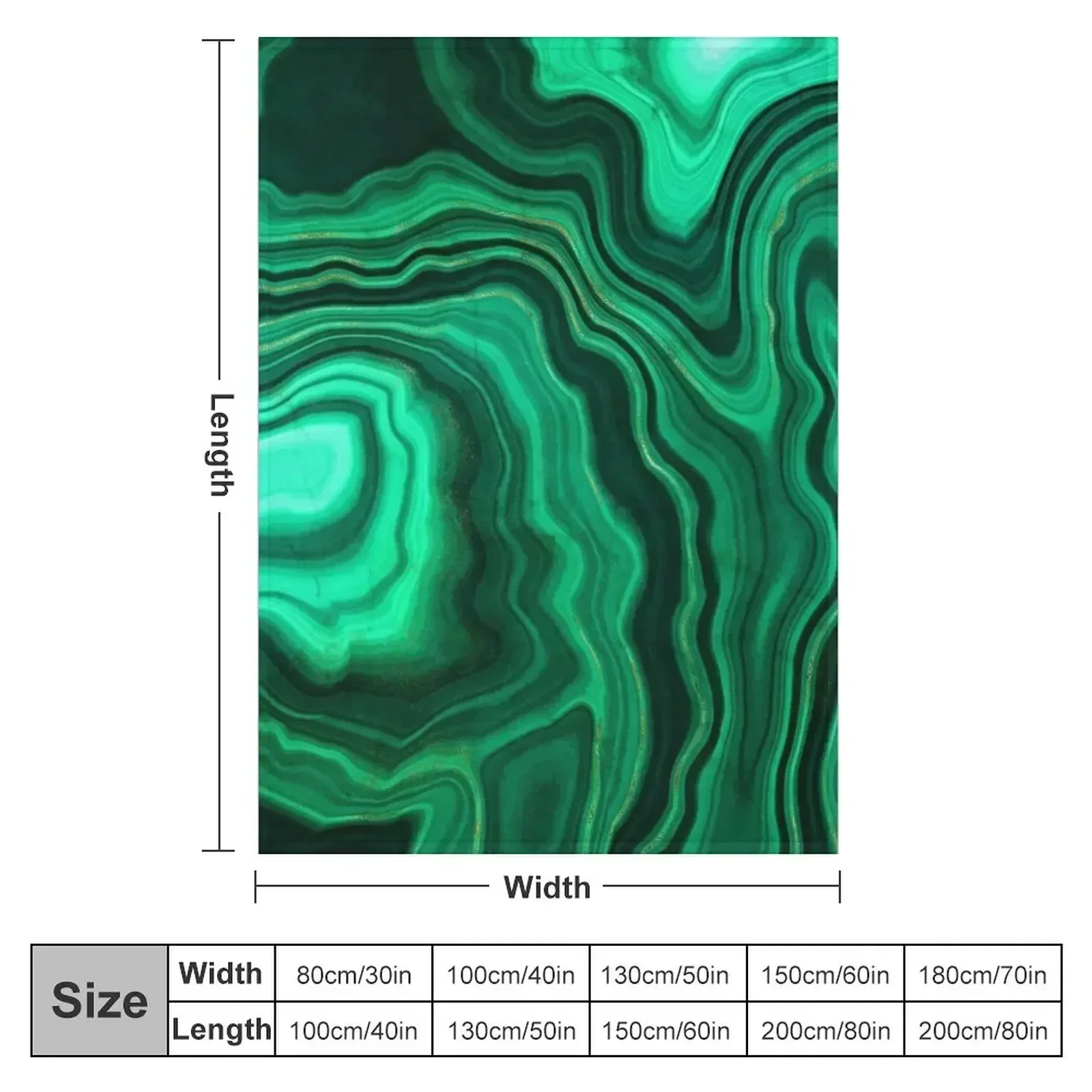 Malachite Green Faux Marble with Gold Veins III Throw Blanket for sofa For Sofa Thin Kid'S Large Blankets
