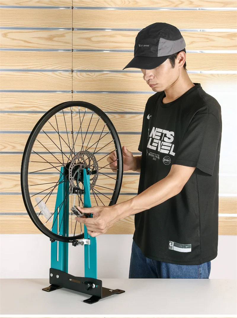 WEST BIKING Fahrrad-Radzentrierständer, verstellbares Felgenreparaturwerkzeug für MTB, Rennrad, Scheibenbremsrotor-Ausrichtung, Fahrradwartung – Detail 13