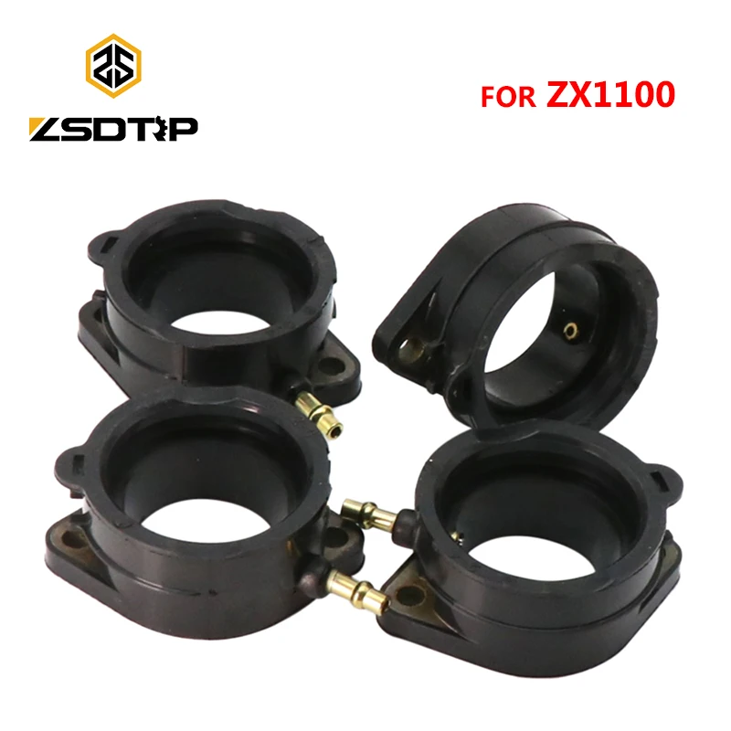 ZSDTRP 4pcs/set Carburetor Intake Manifold Boot For Kawasaki ZX1100C ZX1100D Ninja ZX-11 ZZR1200