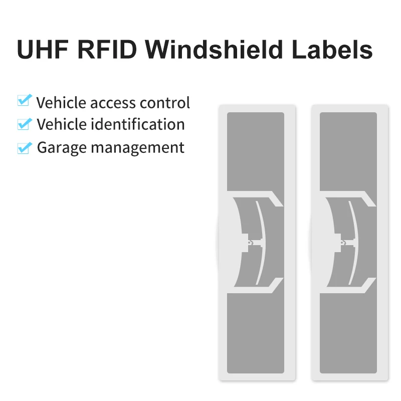 Étiquette d\'identification de véhicule sur pare-brise, étiquette anti-déchirure UHF RFID, échantillon passif, 97x27mm, 10 pièces