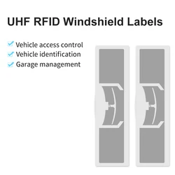 Etiqueta de identificación de vehículo, accesorio para parabrisas pasivo, antidesgarro, UHF, RFID, 97x27mm, 10 piezas de muestra