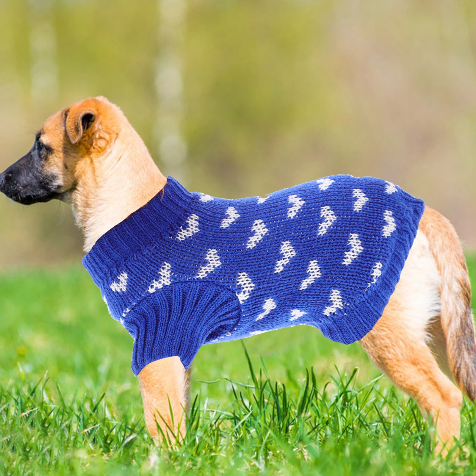 

Adorable Dog Sweater Heart Pattern Warm Winter Puppy Costume Stretchy Turtleneck Pet Clothing For Dogs Cute Thermal Wearable