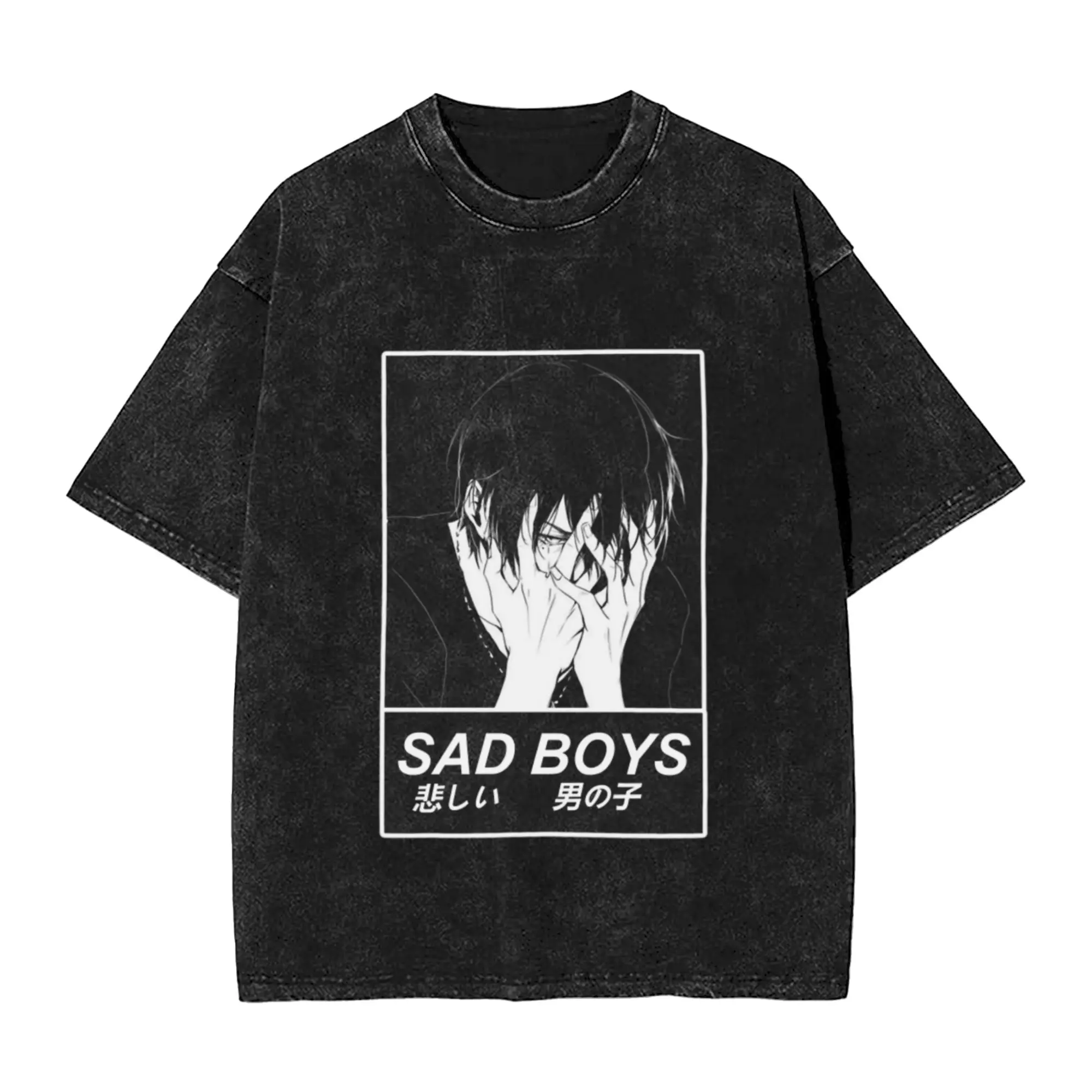 SAD BOYS - SAD JAPANESE ANIME AESTHETIC Unique Comfort A T-Shirt Oversized Short Sleeve Men's Women's Cotton Tees Tops