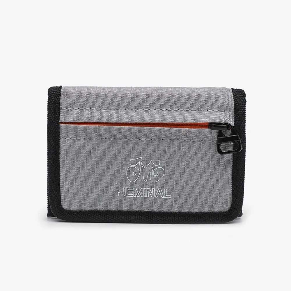 Casual Zipper Trifold Wallet Canvas Ultralight Travel Coin Purse Slim Wear-resistant Students ID Card Holder for Men Women