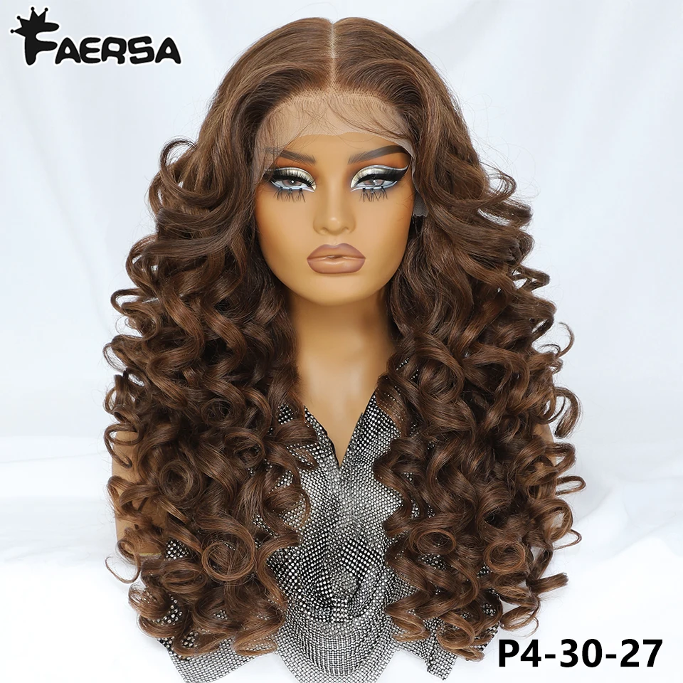 Latisha 13X6 HD 13X5X1 Synthetische Lace Front Pruiken Krullend Pre Geplukt Kant Frontale Pruik met pony voor Vrouwen Hoogtepunt met Babyhair