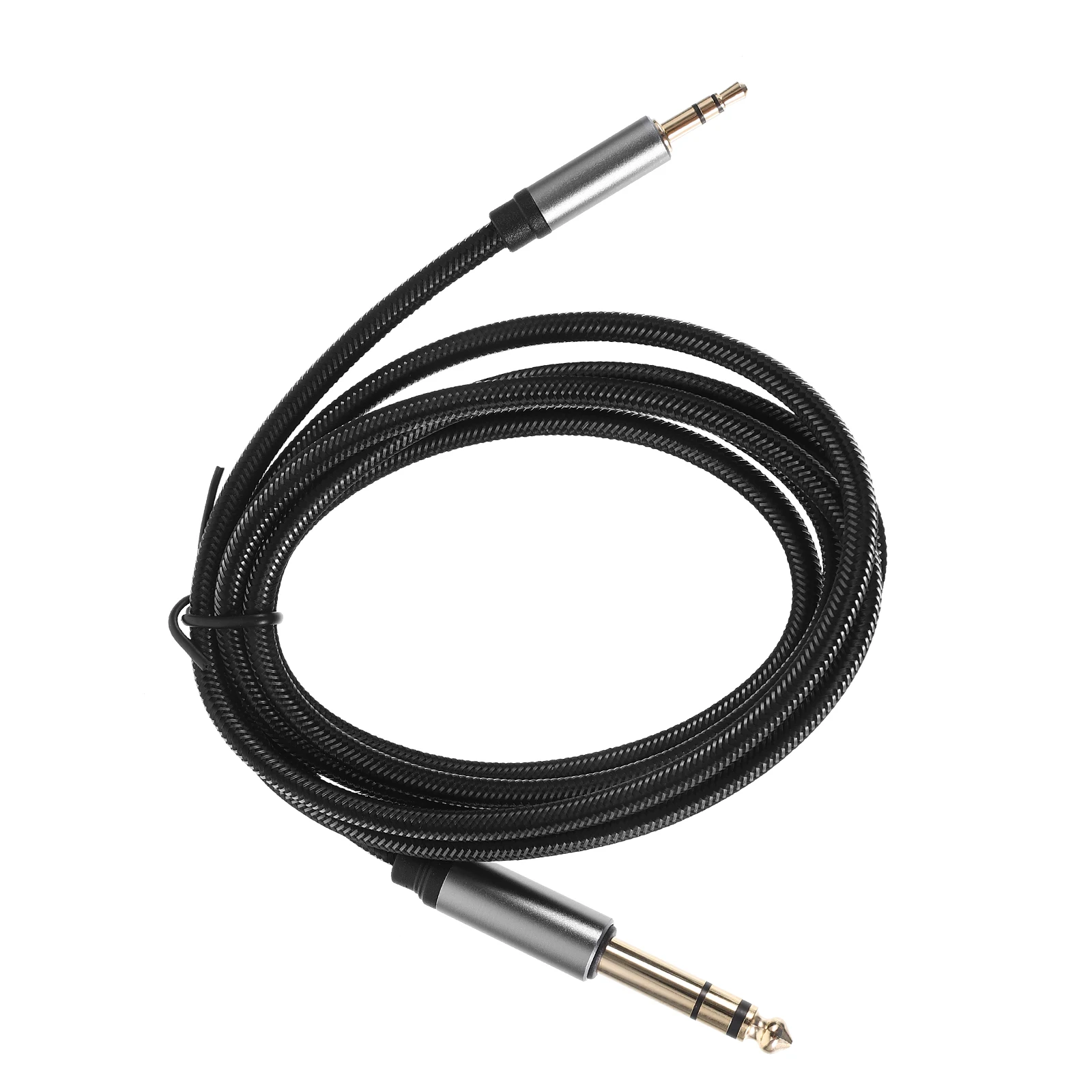 

3.5mm to 6.35mm Audio Cable 1.5m Black Nylon Braided Stereo Auxiliary Cord for Headphones Speakers Amplifiers Computers