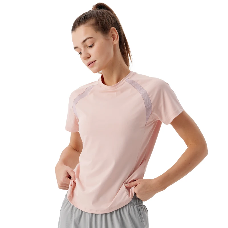 

Women Sports Tee Clothing Breathable Training Running Sweat Absorbing Elastic Yoga Quick Drying Clothes Short Sleeved T-shirt