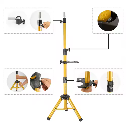 55Inch Mannequin Head Stand Adjustable Heavy Duty Wig Stand Tripod For Cosmetology Hairdressing Training Head Stand With Tray - Image 4