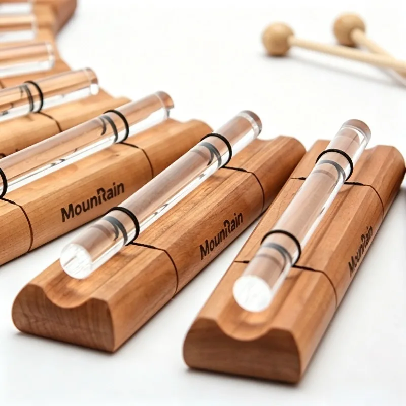 432/440Hz Crystal Sound Bundle Set 8Pcs Sound Beam Yoga Healing Meditation Bell Relax Professionally Chimes with Wooden Mallet